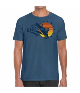 TEE-SHIRT SUNSET FIREPOWER BLEU INDIGO