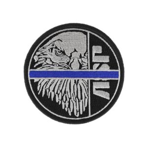 PATCH ASP BLUE LINE ARGENT-NOIR